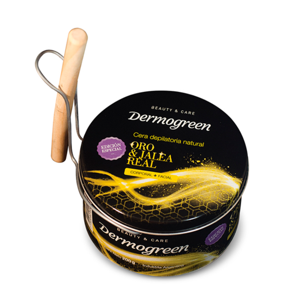 Producto - DERMOGREEN CERA DEPILATORIA ORO Y JALEA REAL 200G LATA