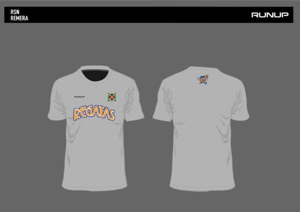 Producto - REMERA GRIS DE ALGODON RUNUP REGATAS NARANJA - RETIRO INMEDIATO.