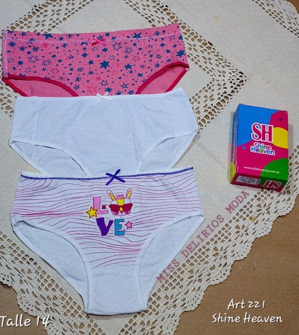 Producto - Pack X3 Bombachas de Nena Shine Heaven 221 T14
