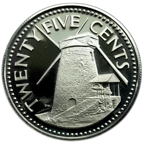 Producto - Barbados PROOF 25 Cents 1973 Molino Azucarero (97.000) Km#13 Unc