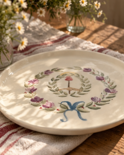 Producto - Plato grande Escudo nacional florido - 1