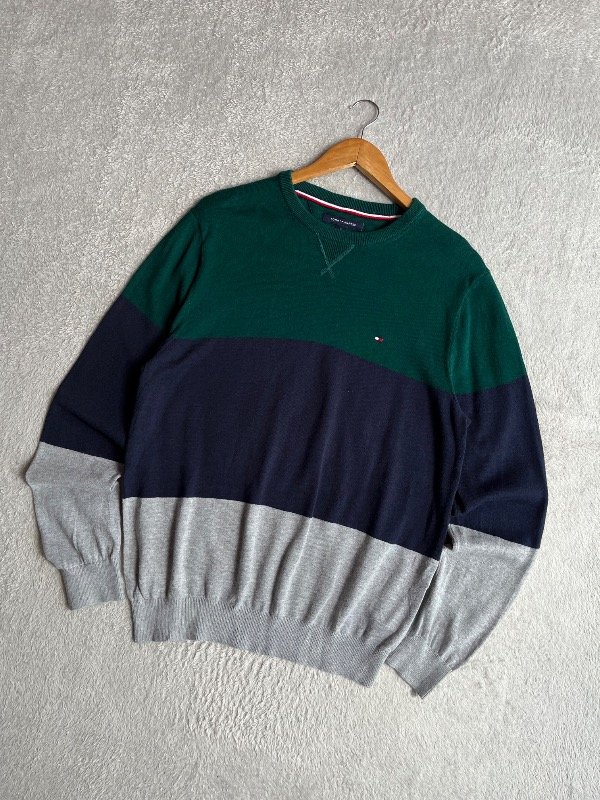 Producto - SUETER LIVIANO TOMMY HILFIGER TRICOLOR (M)