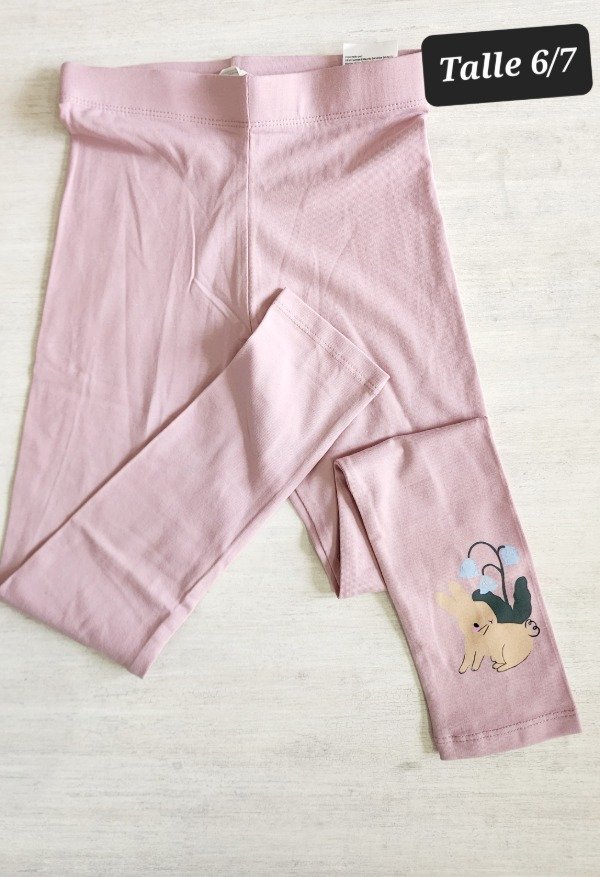 Producto - Calza HyM talle 6/7 rosa conejo
