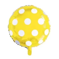 Producto - GLOBO REDONDO DORADO CON LUNARES 45CM