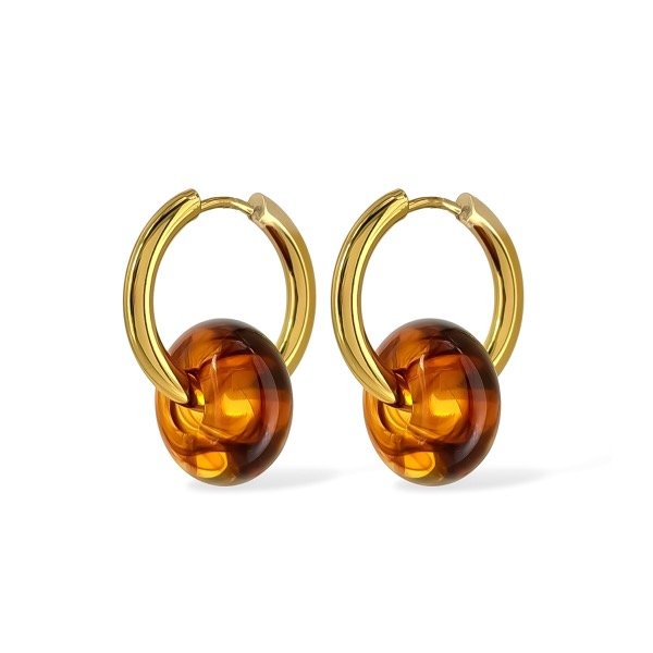 Producto - Argollas de acero dorado con Dona Carey