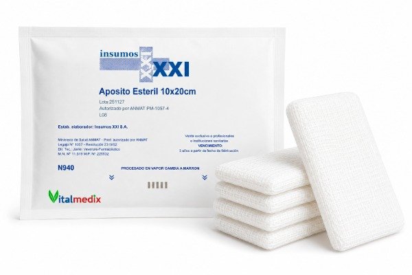 Producto - Apósito Estéril 10x20cm - Marca Insumos XXI - Pack 10 unidades