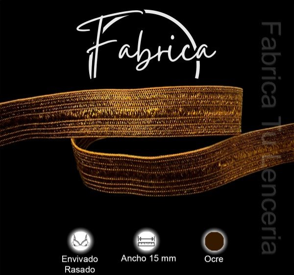 Producto - Envivado o Elástico Partido Ocre 15mm nylon (1 metro)