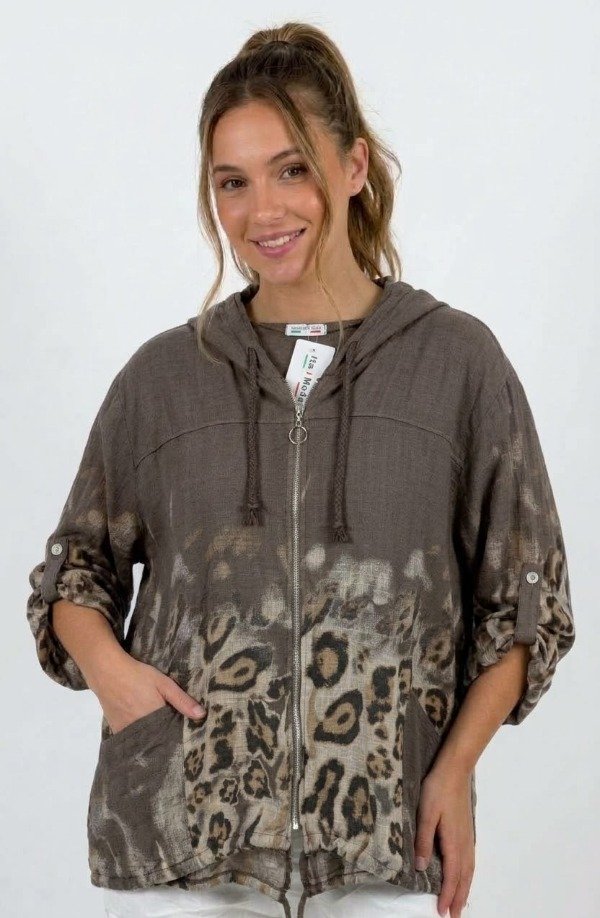 Producto - Campera Italiana Lino Nueva Temporada 120 cm - Choco Print - 4