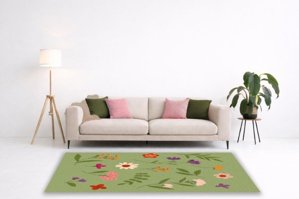 Producto - Alfombra tufting personalizable PRADO estilo botánico a medida