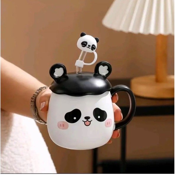 Producto - Taza oso panda con tapa sorbete
