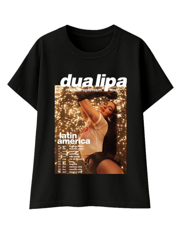 Producto - Remera Dua Lipa Tour con Fecha - Negro