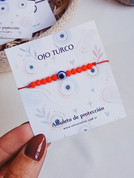 Producto - Pulsera roja ajustable ojo turco con cristal de roca