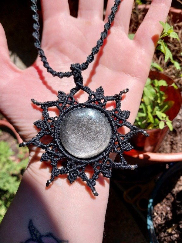 Producto - Mandala Andromeda con Obsidiana Plateada