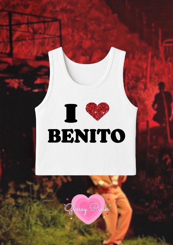 Producto - Tank Top I Love Benito - VINILO TEXTIL GLITTER
