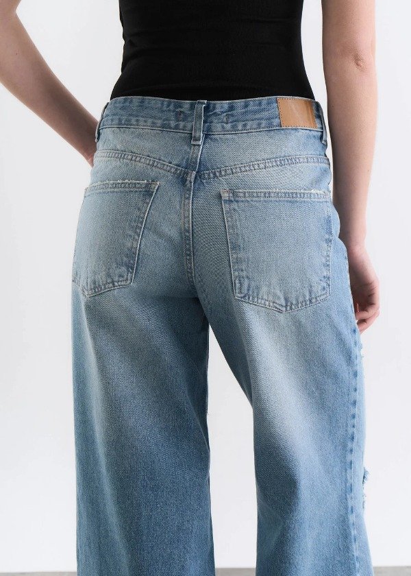 Producto - JEAN WIDE SOPHIE CON ROTURAS CELESTE - 7