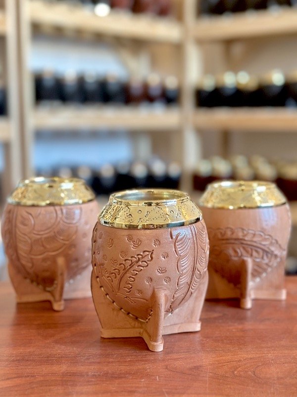 Producto - Torpedo virola BRONCE Crudo - cuero dibujado