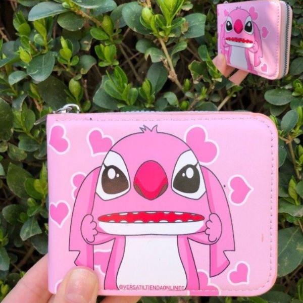 Producto - Billetera Ángel Kawaii Rosa Primer Plano