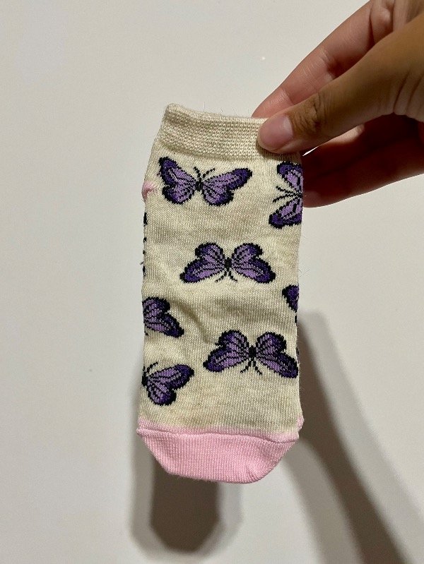 Soquete premium niño mariposa brillitos