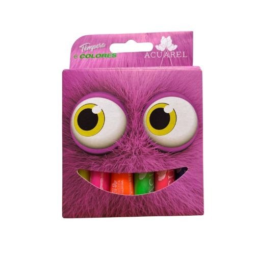 Producto - TEMPERA ACUAREL POMO 9 GRS.FLUO EST.X 6 COL.SURTIDOS