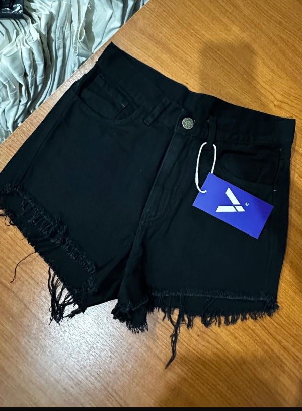 Producto - short flecos negro