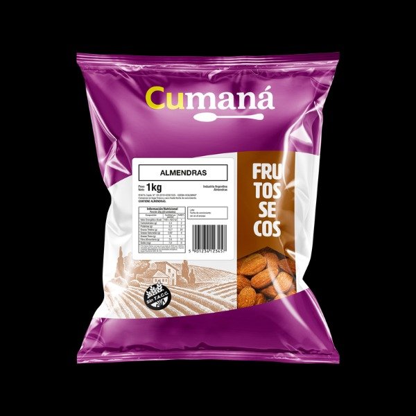Producto - ALMENDRAS CHILENA SIN TACC CUMANA EL KG.     BOLSA X 1 KG