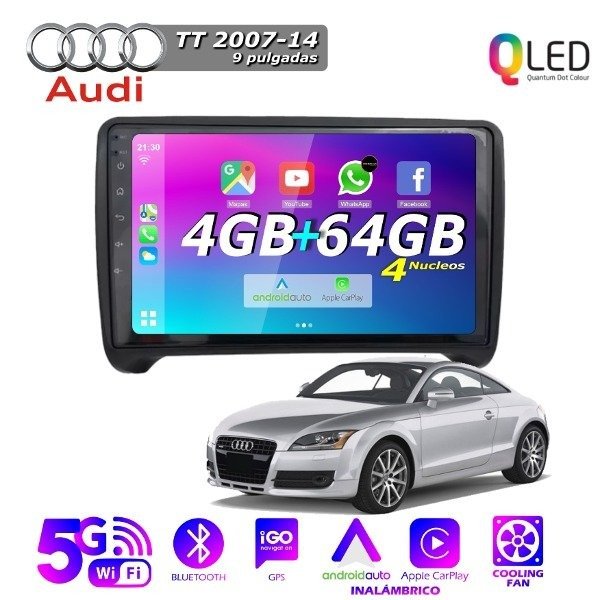 Producto - MULTIMEDIA AUDI TT 2007/14 - 9" CON CAR PLAY Y ANDROID AUTO