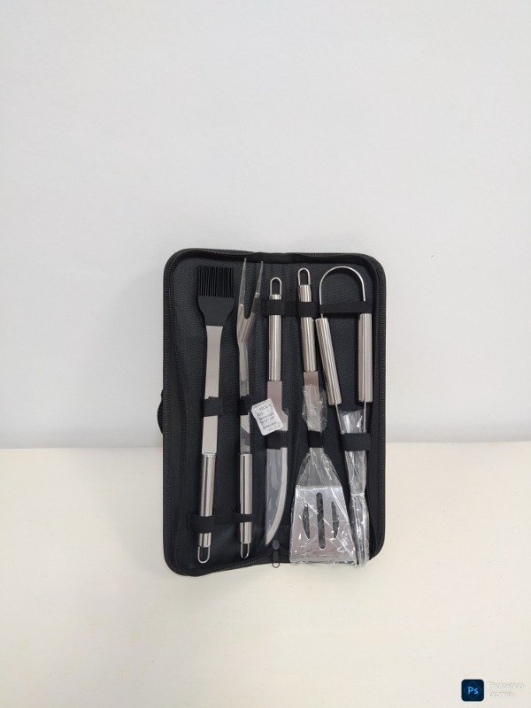 Producto - Set utensilios x5 de acero con estuche