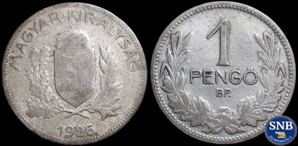 Producto - Hungría - 1 Pengo (1926) Plata [VF-] - Régimen Autoritario Conservador