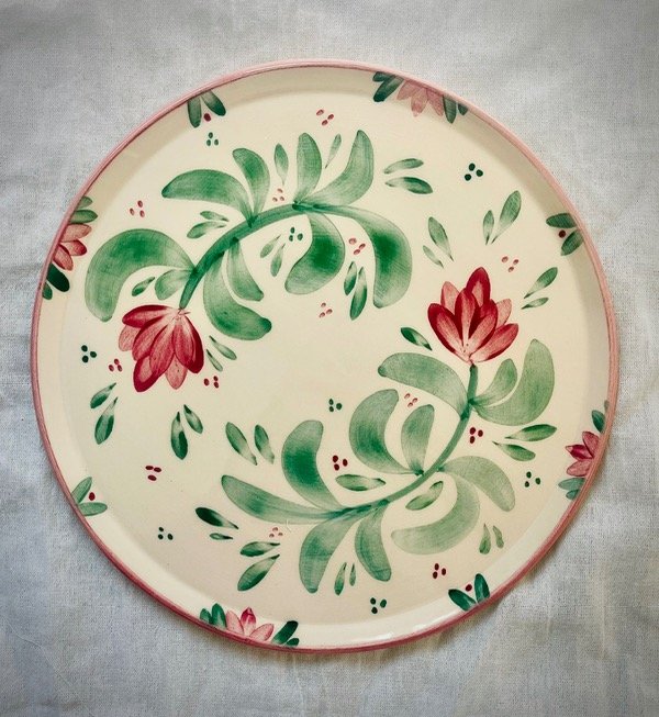 Producto - Plato principal hojas y flores rosadas