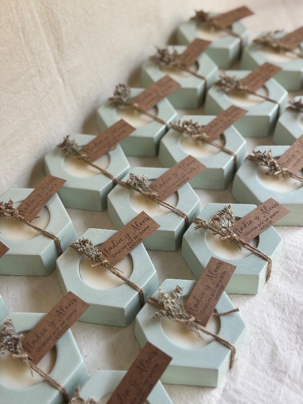 Producto - Velas mini hexagonal verde claro - 55 disponibles