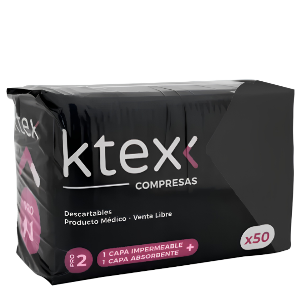 Producto - Compresas descartables X50pcs NEGRAS - Ktex