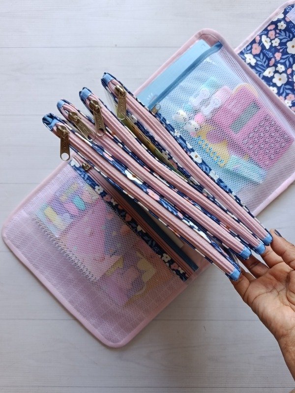 Producto - Organizador a5 Jazmín flores azules - 5