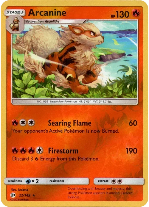 Producto - Arcanine - 22/149 - Sun and Moon - Reverse Holo