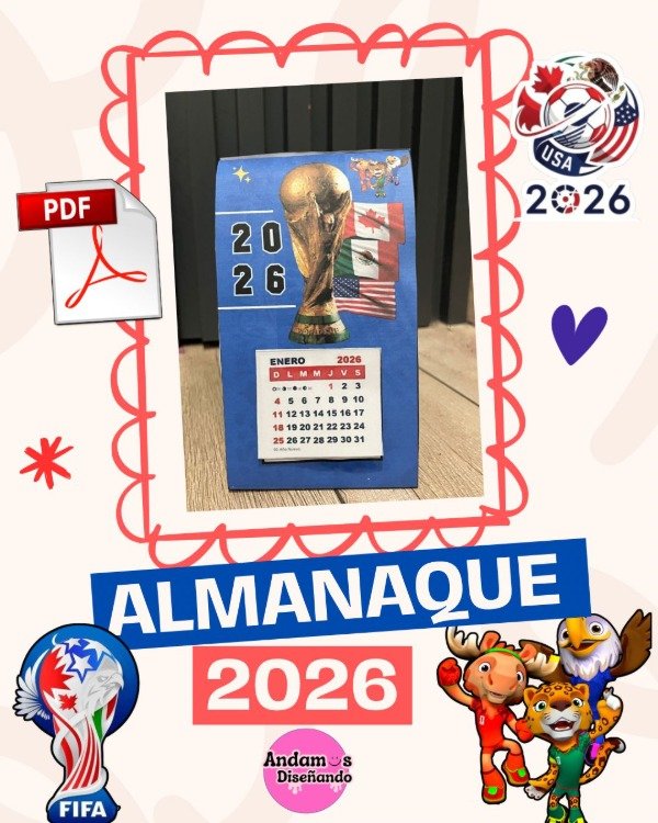 Producto - ALMANAQUE MUNDIAL 2026 LISTO PARA IMPRIMIR EN PDF