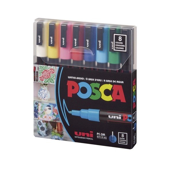Producto - Marcador de Pintura PC-3M x8 UNIBALL POSCA