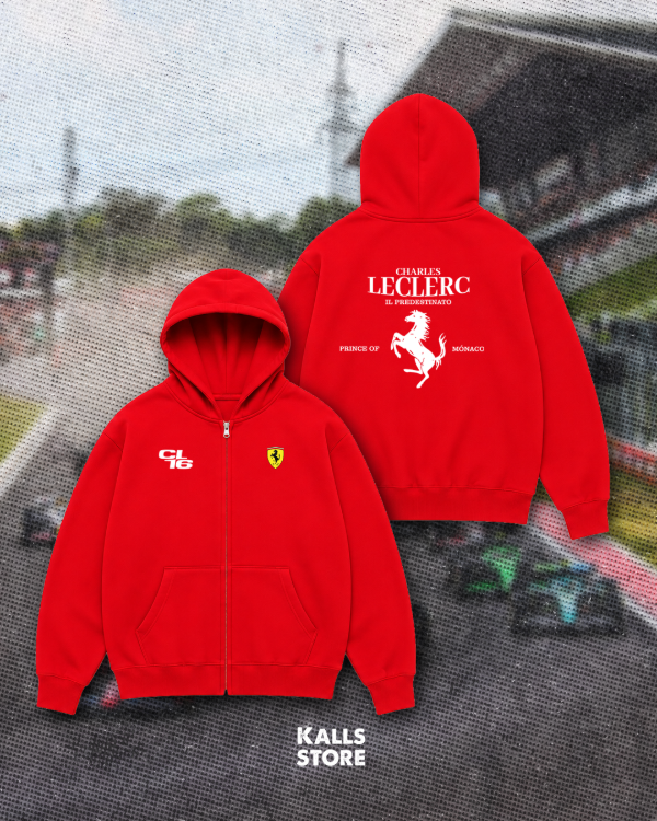 Producto - Campera roja Charles Leclerc #caballo