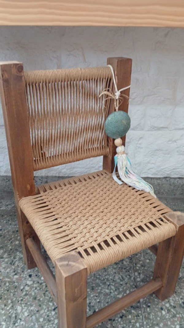 Producto - Silla chica madera y kraft