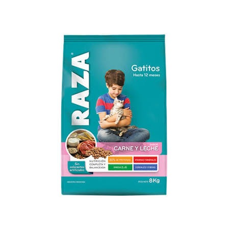 Producto - RAZA GATO CACHORRO CARNE Y LECHE x 8 k