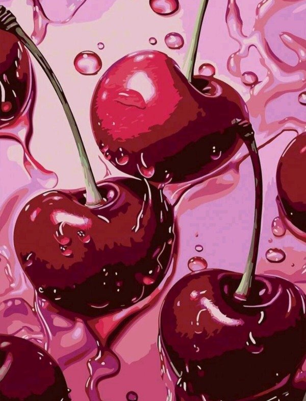 Producto - Diamond painting Cerezas Pink 30x40cm
