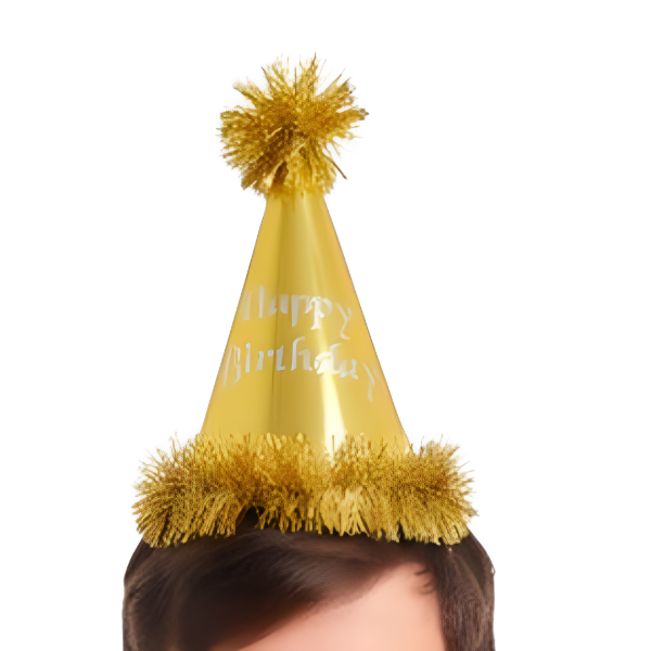 Producto - Bonete Happy Birthday Dorado