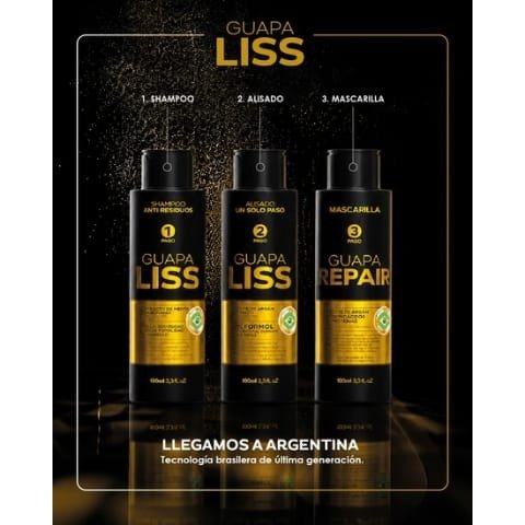 Producto - Alisado Profesional sin Formol, Espejo Argan Guapa liss Nutre 3 pasos - 1