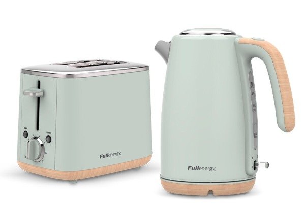Producto - JUEGO DE TOSTADORA Y PAVA ELECTRICA CAMILLE VERDE PASTEL