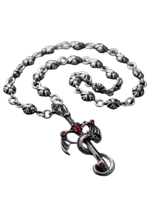Producto - DIJE ESPADA CON DRAGON CADENA CHROME HEARTS 70 CM - 0