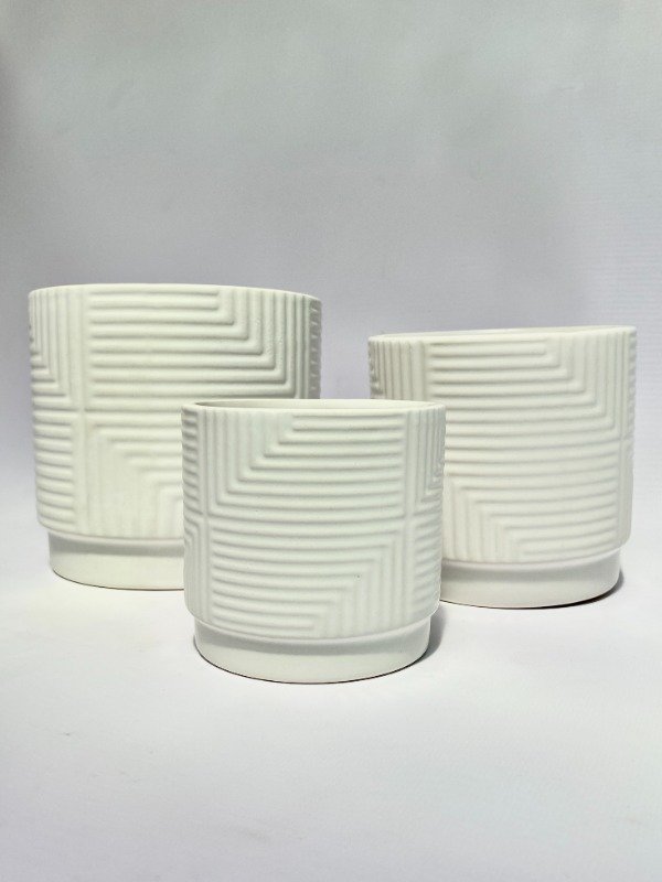 Producto - Maceta de Cerámica - SET X3 (12cm, 10cm, 8cm)