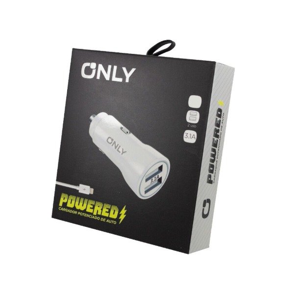 Producto - CARGADOR 12V POTENCIADO MOD 35  ONLY  POWERED  V8  BLANCO