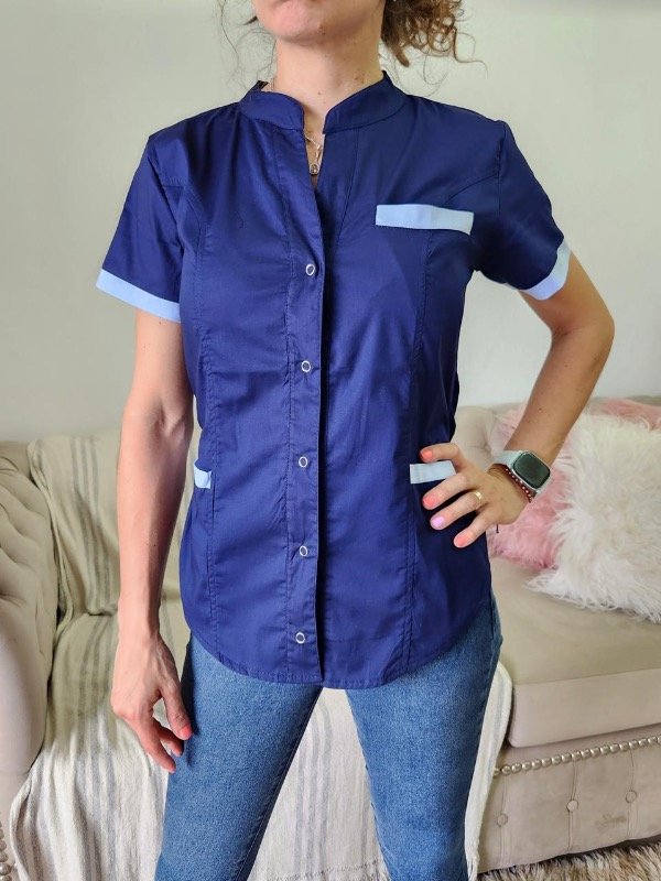 Producto - SIENA SPANDEX LIVIANO (Azul detalle Celeste)