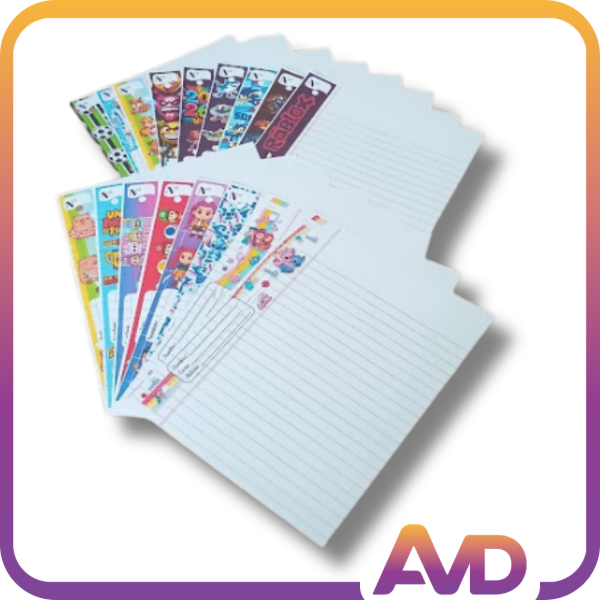 Producto - Hojas para carpeta Numero 3 Personajes