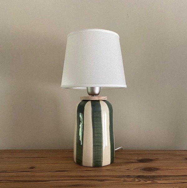 Producto - Lámpara Tambor Rayas Verde. Tamaño Grande Verde - a pedido