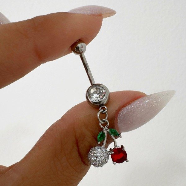 Producto - PIERCING ACERO CEREZA CUBIC