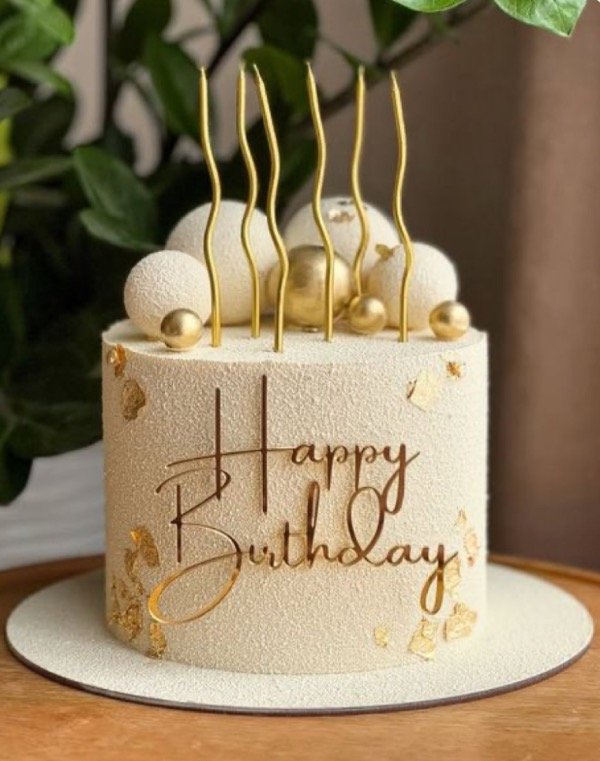 Producto - Cake topper "Happy Birthday" Dorado fino